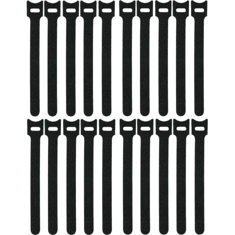 20 pièces bandes velcro vertes 12x150 mm, doubles faces non adhésives en nylon, sangles réutilisables, attaches ajustables pour câbles, organiseur de câbles (1/5)