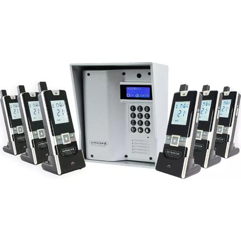 Interphone 600 mètres sans-fil longue portée autonome digicode écran LCD - UltraCOM3 visière argentée + 6 combinés (1/5)