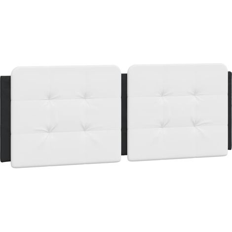 Coussin de tête de lit Zadar noir et blanc 120 cm similicuir