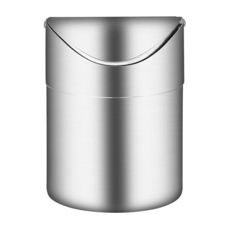 Sollbry 2L en acier inoxydable poubelle de bureau Canapé à papier coulissant pour cuisine Chambre Bureau comptoir