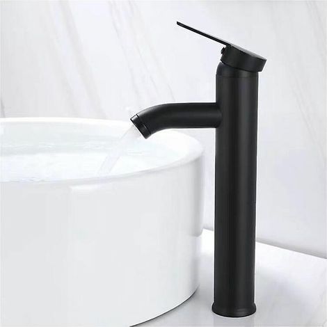 mitigeur De Lavabo, Design Bec Haut, Robinet Monotrou, Pour Vasque Poser Sur Table Pour Salle De Bain En Cuivre Chrom Avec Mousseur Dmontable (1/5)