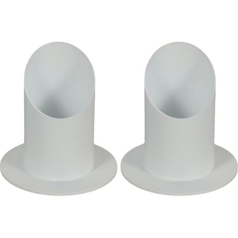 BEBUSINGOTO Lot de 2 bougeoirs pour bougies de communion, blancs, en métal, bougeoirs pour bougies à tige et bougies de table, bougeoirs de baptême, bougies piliers, bougies de table (1/4)