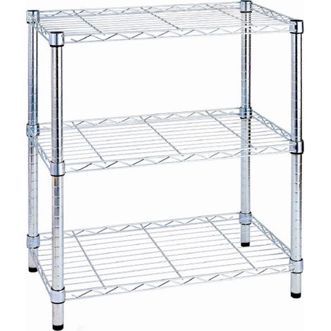 Scaffale in Acciaio Cromato 3 Ripiani 60x35x90 cm Fadi (1/2)
