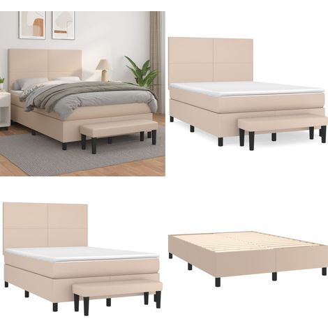 Boxspringbett Matratze Cappuccino-Braun 140x200cm Kunstleder - Boxspringbett - Betten - Schlafräume - Kunstleder Möbel - Doppelbett - Home & Living (1/5)