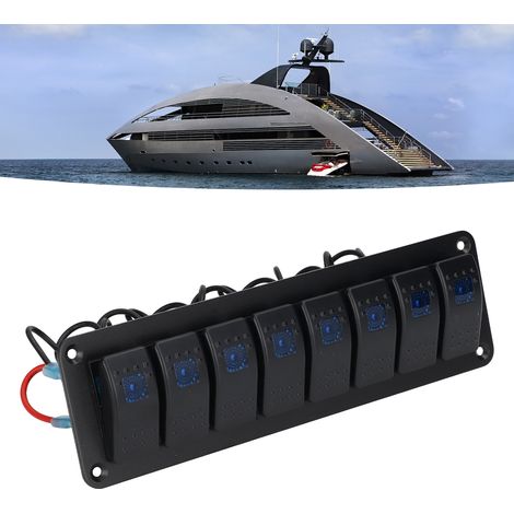 Kombinationsbedienfeld für Wohnmobile, Boote und Yachten, 8-Positionen-Bedienfeld, blau (1/5)