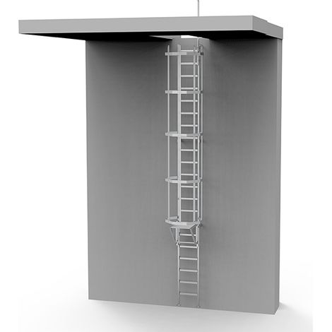 Echelle à crinoline pour fenètre de toit - Hauteur de bâtiment 3.50m - CS/SD/350/CVAP