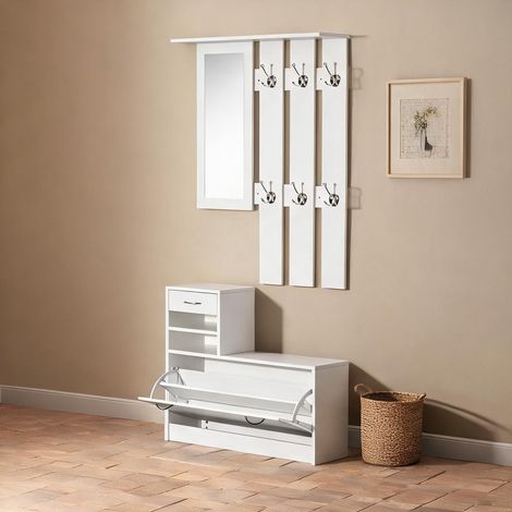 Console blanco en tablero de partículas 90 x 10 x 91 cm (1/5)