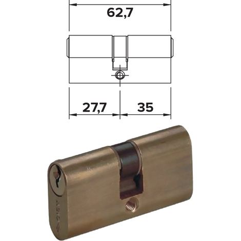 Cilindro Ovale da Infilare +10+30 = 62,7 (27,7+35) Cisa 08110 22,7 mm