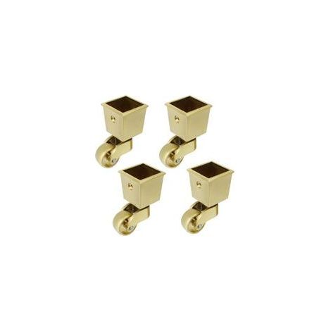 Roulettes en laiton massif, roulettes de meubles pivotantes de style tasse carrée polie antique, rotation à 360 °, silencieuses, lisses, pour pieds de piano, canapés, meubles vintage, capaci (1/5)