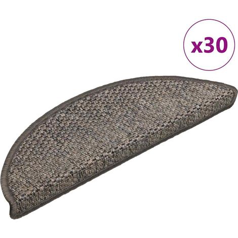 Stufenmatten Selbstklebend Sisal-Optik 30 Stk. 56x17x3 cm Grau-Beige