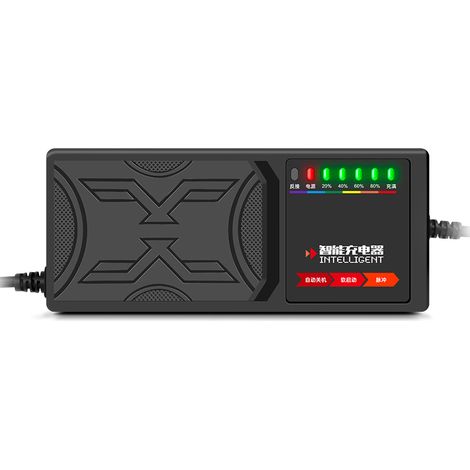 Chargeur Vélo Électrique 48V20AH, Adaptateur Batterie avec Affichage 7 Lumières, Chargeur 48V20AH pour E-Vélo (1/5)