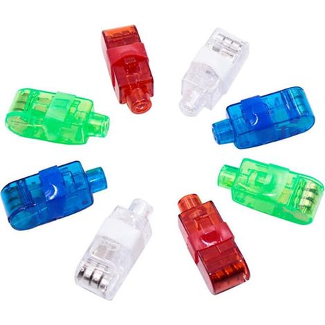 Lot de 8 lampes à LED super lumineuses à fixer sur les doigts, Bright Doigt Torches Lampe De Poche pour Jouets Party Supplies Favor, Lumineuse Fournitures de Fête Phosphorescentes [Classe énergétique  (1/5)