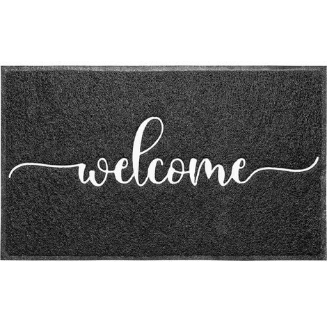 Tapis de seuil bas (30"x17", Noir) antidérapant durable, tapis d'entrée intérieur/extérieur facile à nettoyer pour zones à fort trafic (1/5)