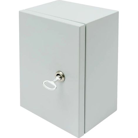 Caja de conexiones, construcción metálica, resistente al agua IP65, color plata. (1/2)