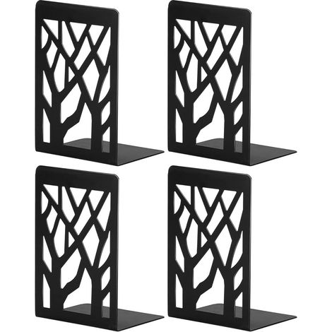 Buchstütze Metall Schwarz 2 Paar für Regal CD DVD Kinder - 18cm H x 12cm T (1/5)