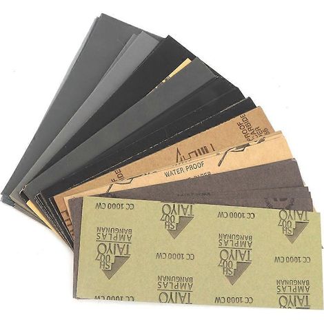 Nass- und Trockenschleifpapier-Set, Schleifpapier-Set, Schleifblätter, Polierwerkzeug, 93 x 230 mm (90 Stück)