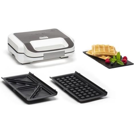 Tefal SW701110 Piastra per waffle Snack XL 850 W Numero di biscotti: 2 Belgio Bianco/Grigio (1/5)