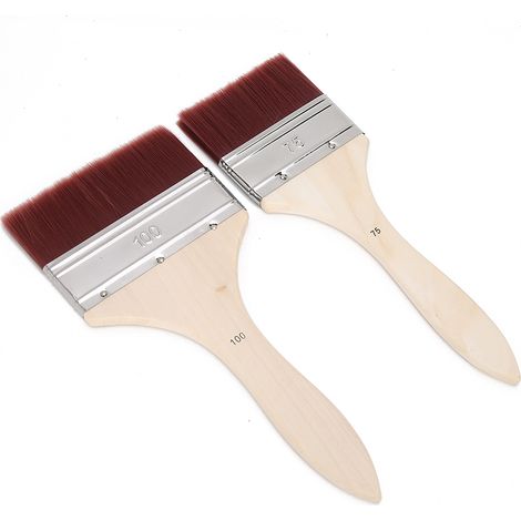 Ensemble de 2 pinceaux en nylon pour peinture à l'aquarelle, à l'acrylique et à l'huile (outils pour artistes).