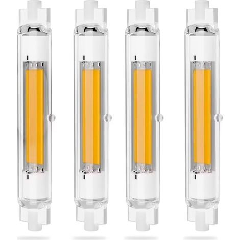 Ampoules R7S LED 118mm Dimmable, 30W Équivalent 300W Ampoule Halogene R7s J118mm, 3000LM Blanc Chaud 3000K, CRI90 Sans Scintillement, 360° AC220-240V, Lot de 4 (1/5)