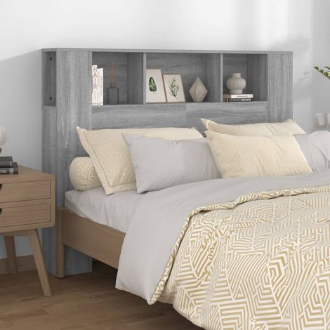 Armoire de tête de lit Sonoma gris 140x18,5x104,5 cm (1/5)