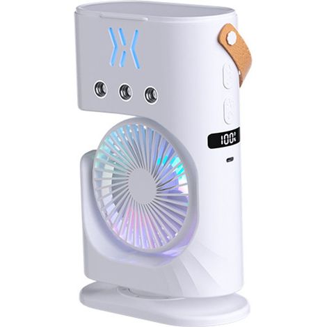 Climatiseur mobile sans évacuation 3-en-1 – 24,5 x 16 x 7,5 cm – Ventilateur et refroidisseur d'air portable USB – 4 – Pour maison, bureau et extérieur (1/5)