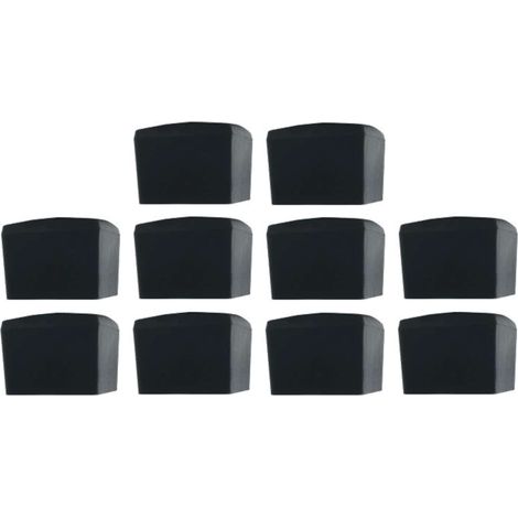 Cyclingcolors – Lot de 10 embouts de tube carré en caoutchouc noir – Protection pour pieds de meubles – Dimensions 25 x 25mm – Finition soignée
