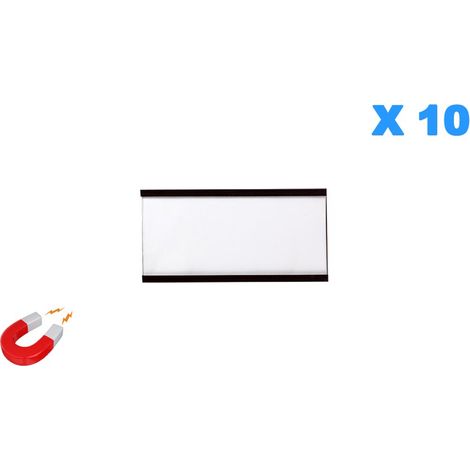 Lot de 10 porte étiquettes magnétiques 40x80mm - 4034140