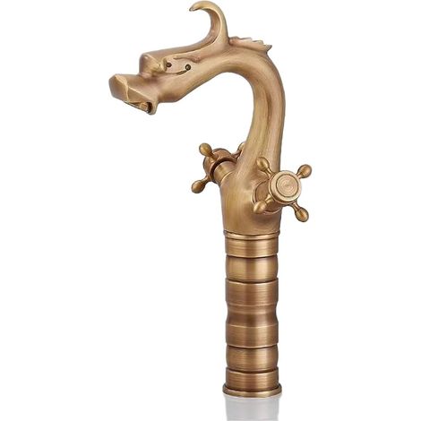 Robinet de lavabo, bronze, eau chaude/froide, pour toilettes (1/5)