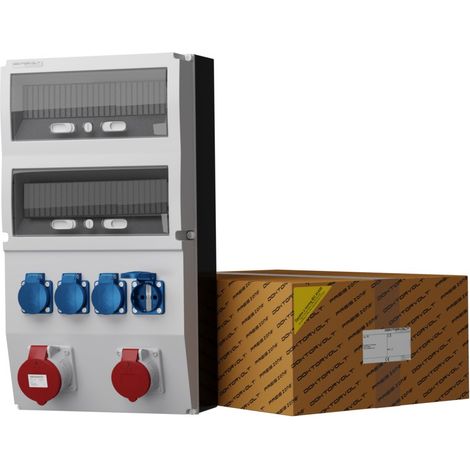 Tableau électrique de chantier eXT 32 A, 16 A, 4 x 230 V, Schuko, Mennekes, Doktorvolt DV-2322-D (1/5)