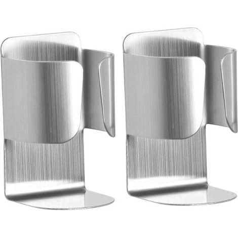 Support mural pour brosse à dents électrique, en acier inoxydable 304, avec surface adhésive pour brosse à dents électrique, dentifrice et nettoyant visage (argent, lot de 2) (1/5)