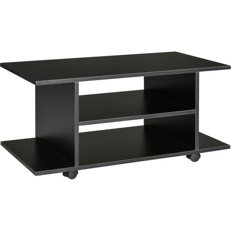 Meuble TV avec roulettes pivotantes,banc TV en bois,support télé pour télévision jusqu'à 42 pouces,style contemporain pour salon chambre et bureau (1/5)