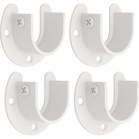 4 Pcs - Support Tringle - Fixation Rideau - Acier Inoxydable Réglable Pour Tige 24-29mm Dressing Salle De Bain Blanc 5,2x4,2x2,2cm (1/5)
