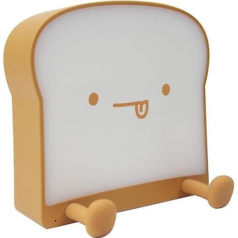 Veilleuse à piles mignonne, veilleuse LED en forme de pain grillé, rechargeable avec minuterie, portable pour le lit (1/5)