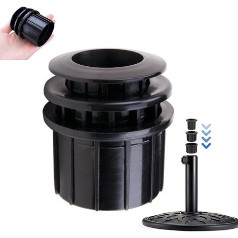 adaptateurs pour pied de parasol - Œillet pour parasol - Colonne centrale 48/38/32 mm - Accessoires pour la base du parasol - Convient aux pieds de parasol - Noir (1/4)