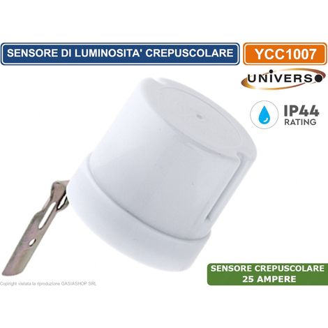 UNIVERSO YCC1007 SENSORE DI LUCE CREPUSCOLARE FOTOELETTRICO 25A IP44 (1/2)