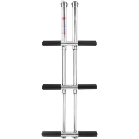 Échelle télescopique pliante à 3 marches, double montant vertical inamovible, en acier inoxydable 316, pour bateaux, yachts et camping-cars (1/5)
