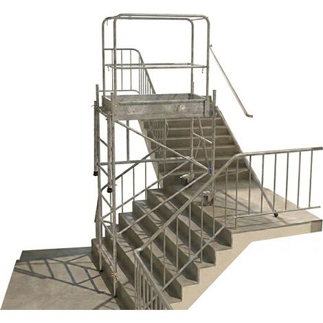 Echafaudage roulant acier : Hauteur de travail maximale de 2.90m -Kit dénivelé - 12538/12541