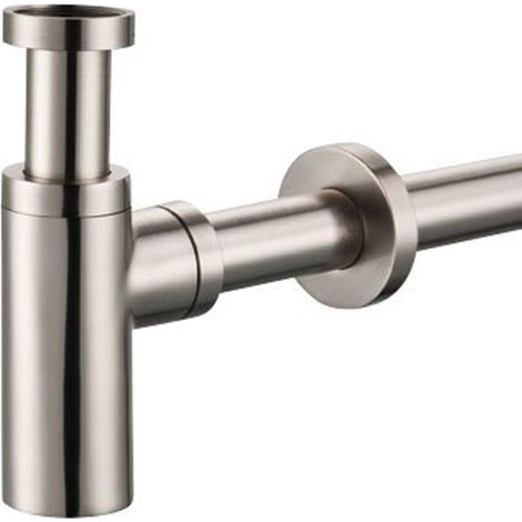 Plieger design siphon à bec rond 5/4 avec tube mural 30cm avec rosace inox