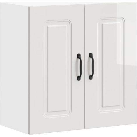 Meubles de Rangement,Armoire murale de cuisine Kalmar blanc brillant bois ingénierie CFW321959 (1/5)