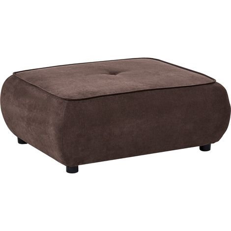 Otomana tapizada de tela reposapiés cuadrado acolchado diseño decorativo moderno marrón oscuro Salla
