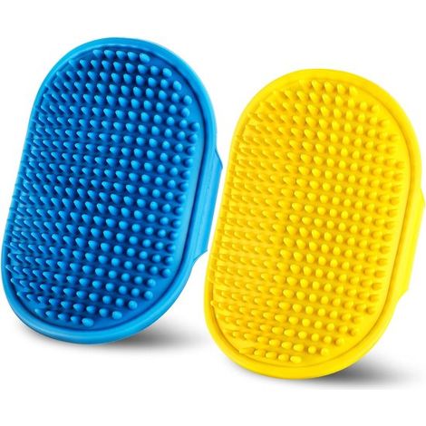 Brosse pour animaux - 2 pièces - Réglable - Siliconen - Ajustement parfait - Chiens et Chats - Brosse à poils - Gant de brosse - Gant de brosse Chats/chien - Brosse à poils d'animaux - Facile à nettoy (1/5)