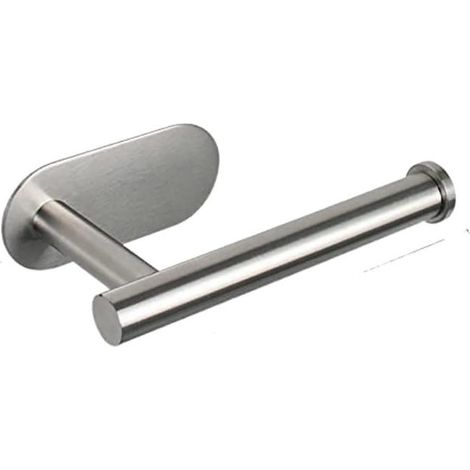 Portarotolo senza fori, in acciaio inox, autoadesivo, per carta igienica, accessorio bagno. (1/5)