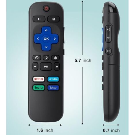 2pcs replacement remote controls compatible with Roku TV,TCL Roku,Hisense Roku,Onn Roku,not suitable for Roku Stick,Box players (1/3)