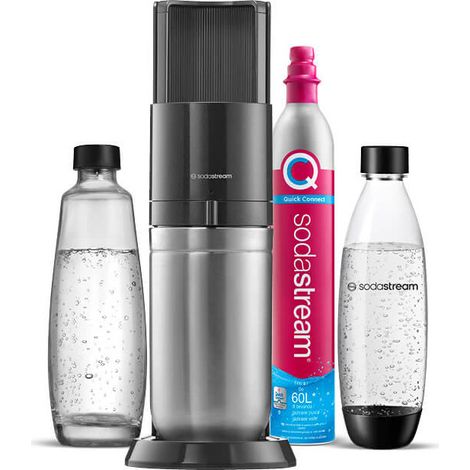 SodaStream 1016812411 Gasatore Duo con Bottiglia di Vetro Nero Acciaio Inossidabile (1/10)