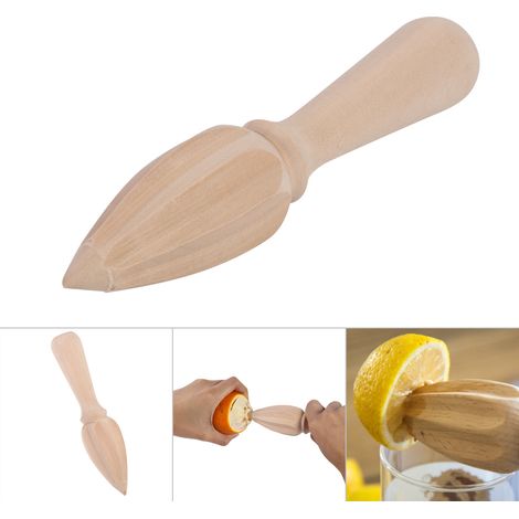 Presse-agrumes en bois pour oranges et citrons (1 pièce) - Idéal pour la maison, le restaurant et la cuisine (neuf) (1/5)
