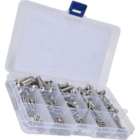 Kit de 185 Vis à Tête Cylindrique Hexagonale en Inox A2 - Vis Inoxydable pour Projets de Bricolage et Réparation (1/5)
