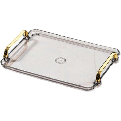Plateau de service décoratif rectangulaire pour salle de bain, rangement pour bijoux, parfums et cosmétiques, à poser sur une table de douche ou un bureau.-M-grey (1/5)