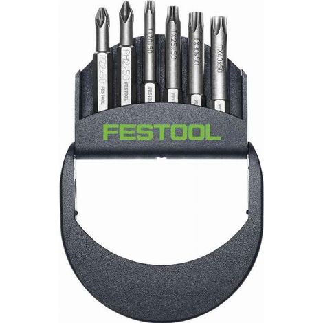 Festool – Coffret d'embouts pour visseuse 6 pièces – Longueur 50 mm – 4 embouts Torx, Pozidriv et Phillips – Zone de torsion renforcée – 204385