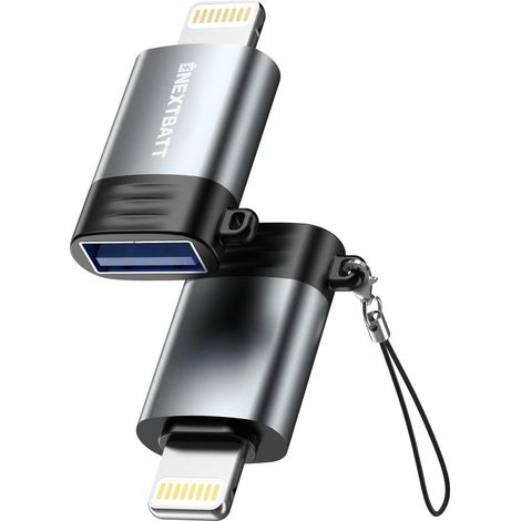 Adattatore nextbatt da usb a femmina a lightning - nerogrigio