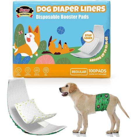 Lot de 100 doublures de couches jetables pour chiens mâles et femelles, super absorbants, inserts de couches jetables pour chiens mâles et femelles, bandeaux, culottes menstruelles lavables (1/5)